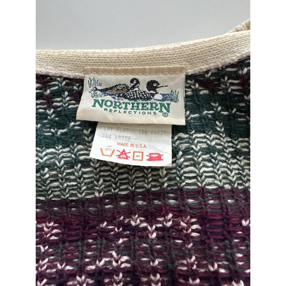 Northern Reflections Heart Cardigan Nordic Fair Isle Sweater Cotton Wool Large - Picture 8 of 9